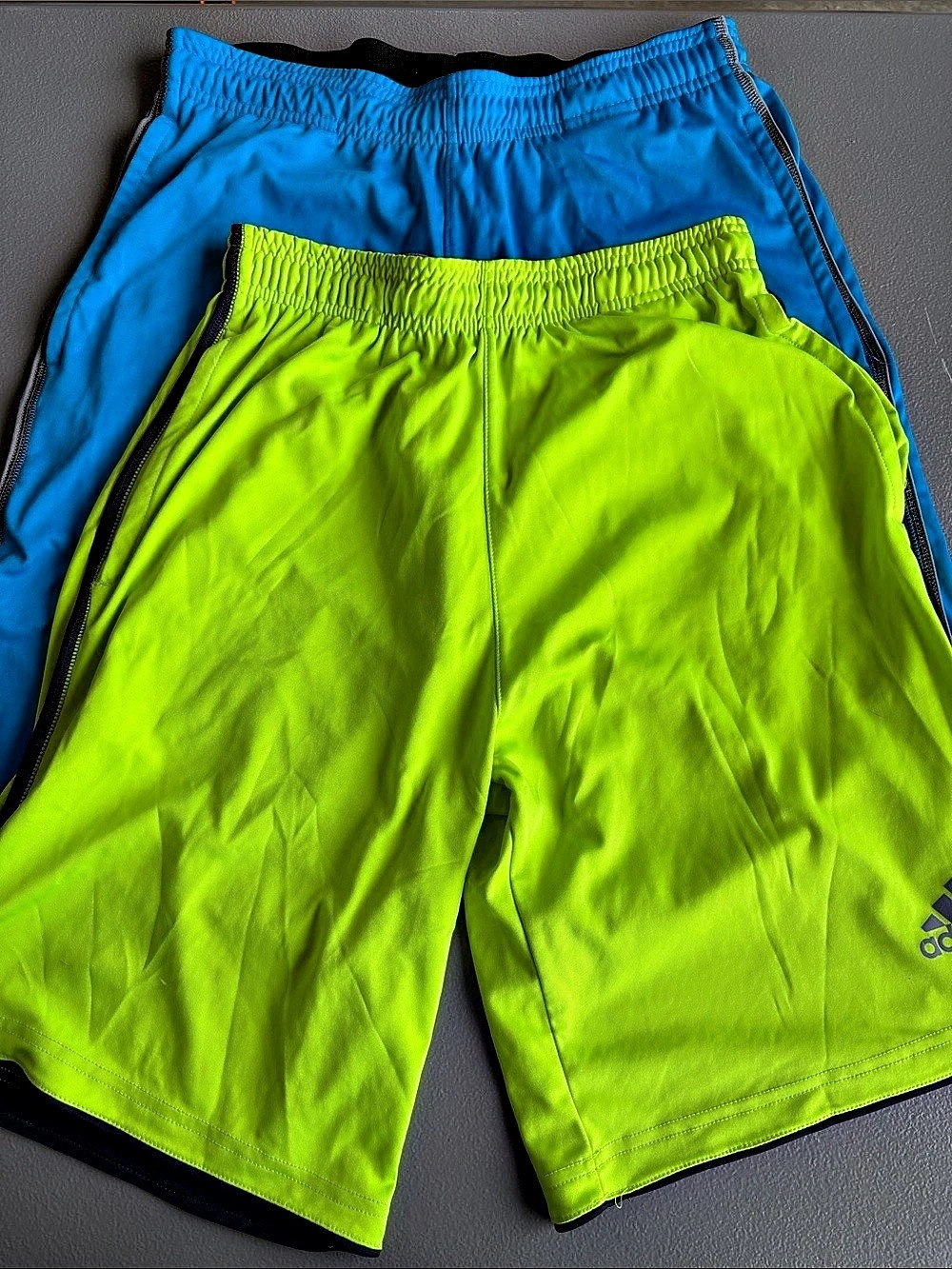 adidas Men's Athletic Shorts 2-Pack Blue & Green Small